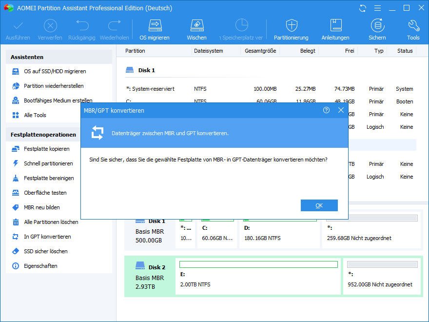 MBR in GPT konvertieren