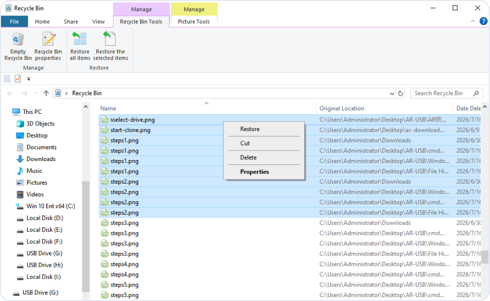 Eine Datei aus dem Windows-Papierkorb wiederherstellen