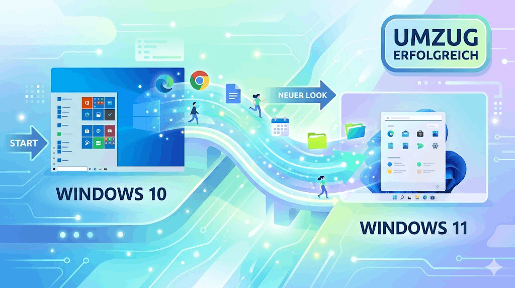 Windows 10 auf Windows 11 umziehen