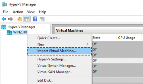 Virtuelle Maschine importieren