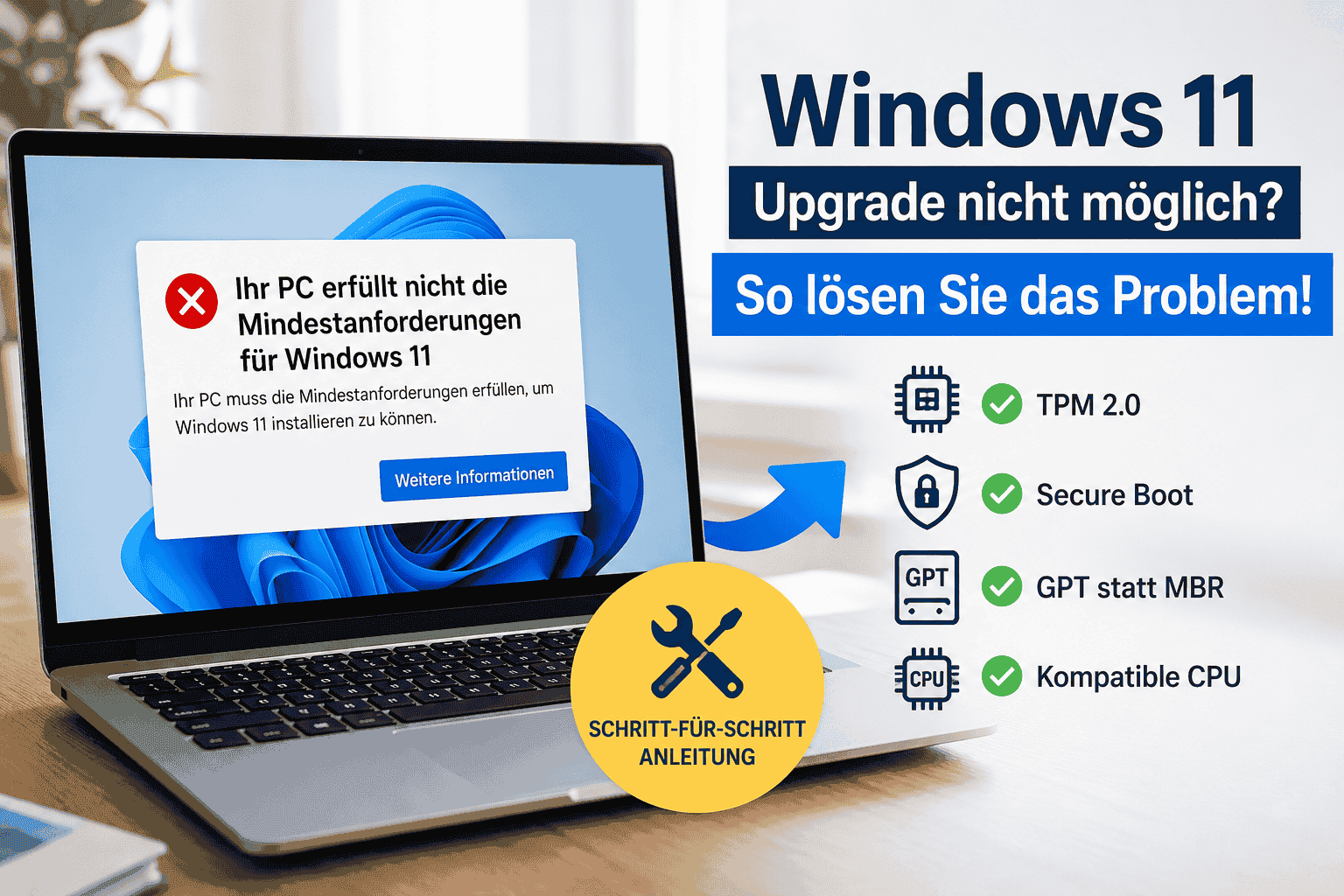 Ihr PC erfüllt nicht die Mindestanforderungen für Windows 11